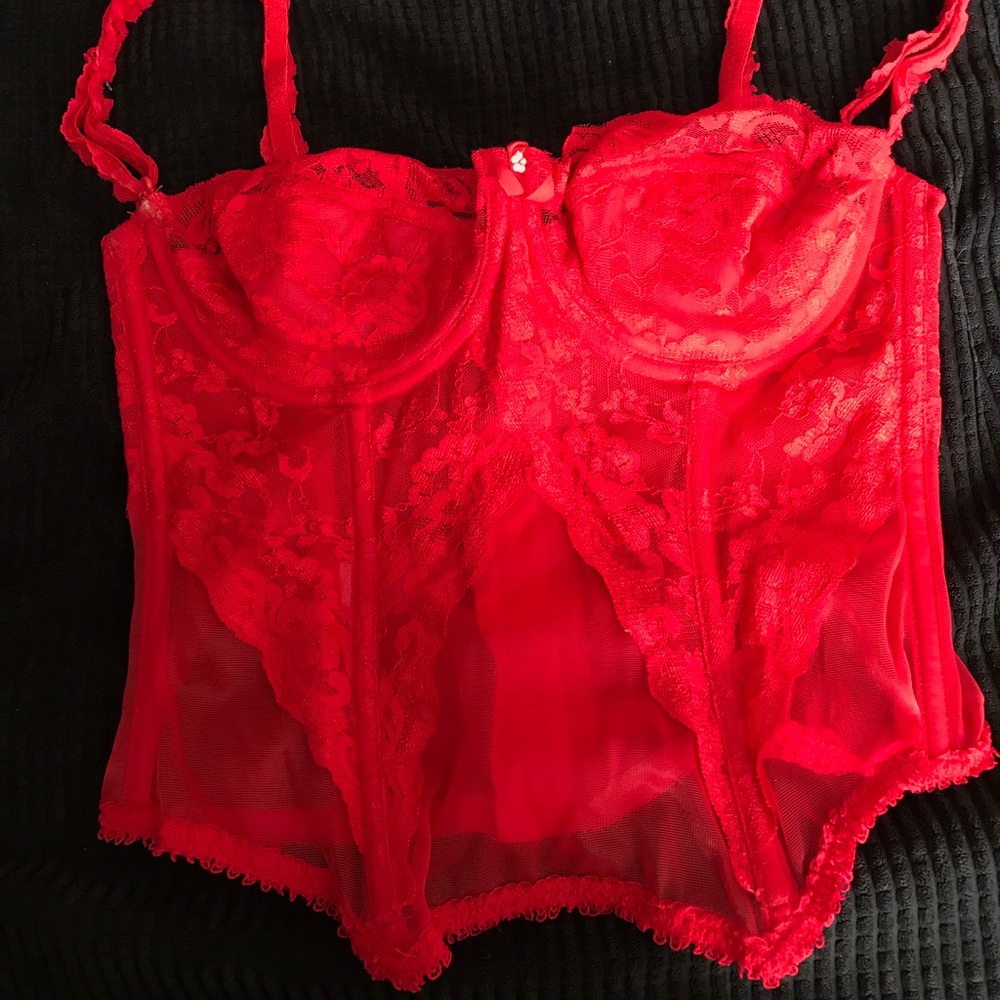 Vintage 34 B/C Red Lace Corset